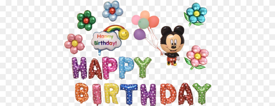 Mickey Mouse Happy Birthday Picture Happy Birthday Mickey Mouse Balloons, People, Person, Balloon, Text Free Transparent Png