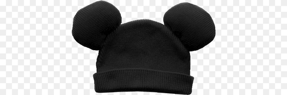 Mickey Mouse Hat And Black Image Mickey Beanie Hat, Cap, Clothing, Baby, Person Free Png