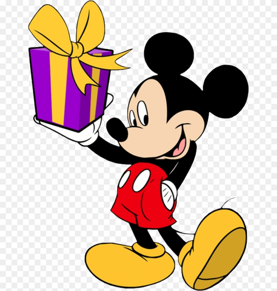 Mickey Mouse Hd Mickey Mouse With Gift, Cartoon, Nature, Outdoors, Snow Png