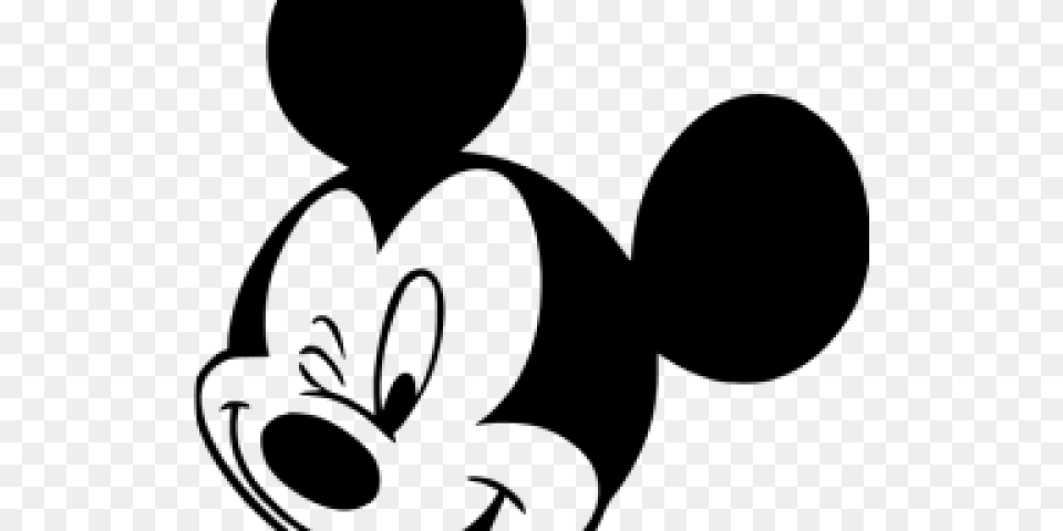 Mickey Mouse Head, Gray Free Transparent Png