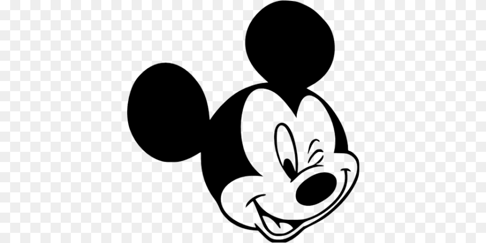 Mickey Mouse Head, Gray Png