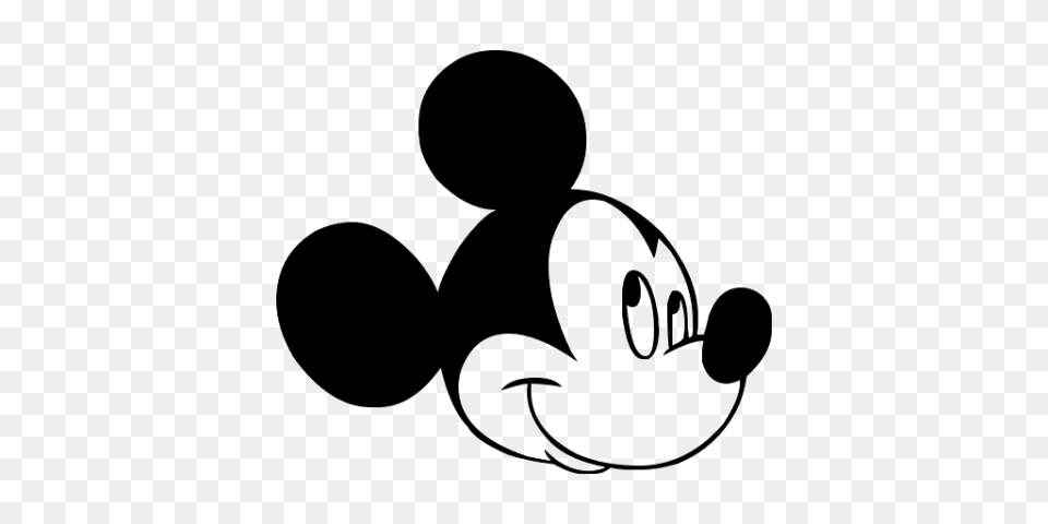 Mickey Mouse Head, Gray Free Png Download