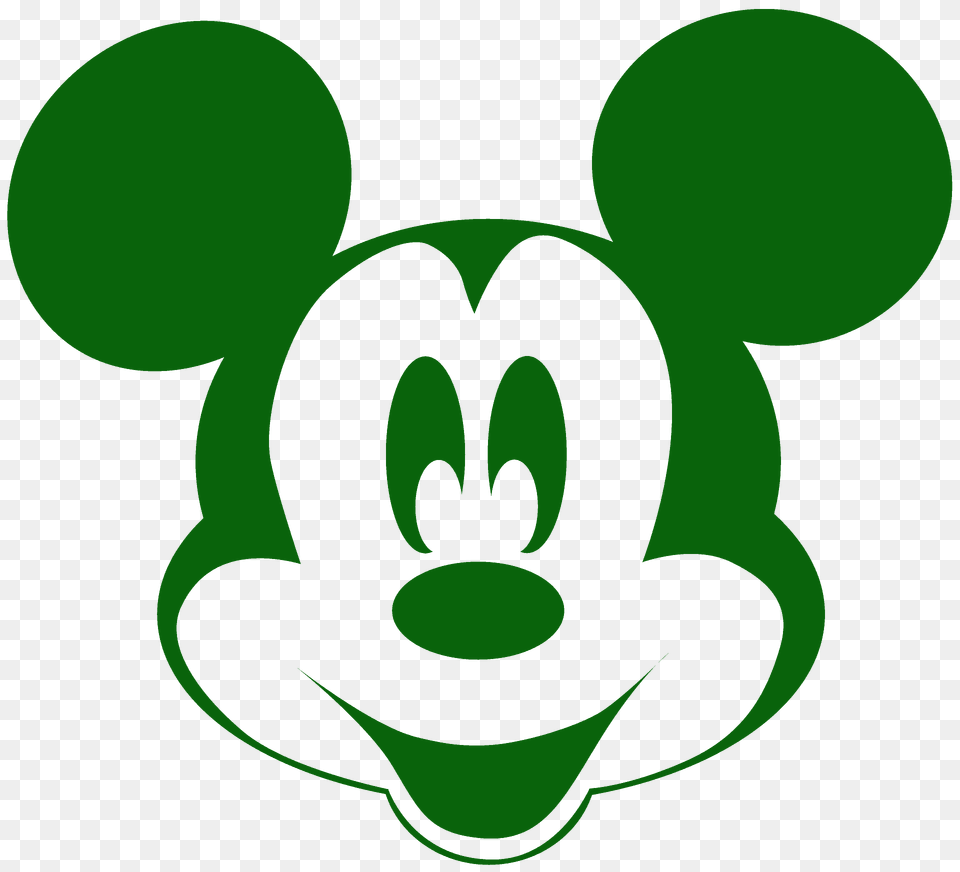 Mickey Mouse Head Silhouette, Green, Logo Free Transparent Png