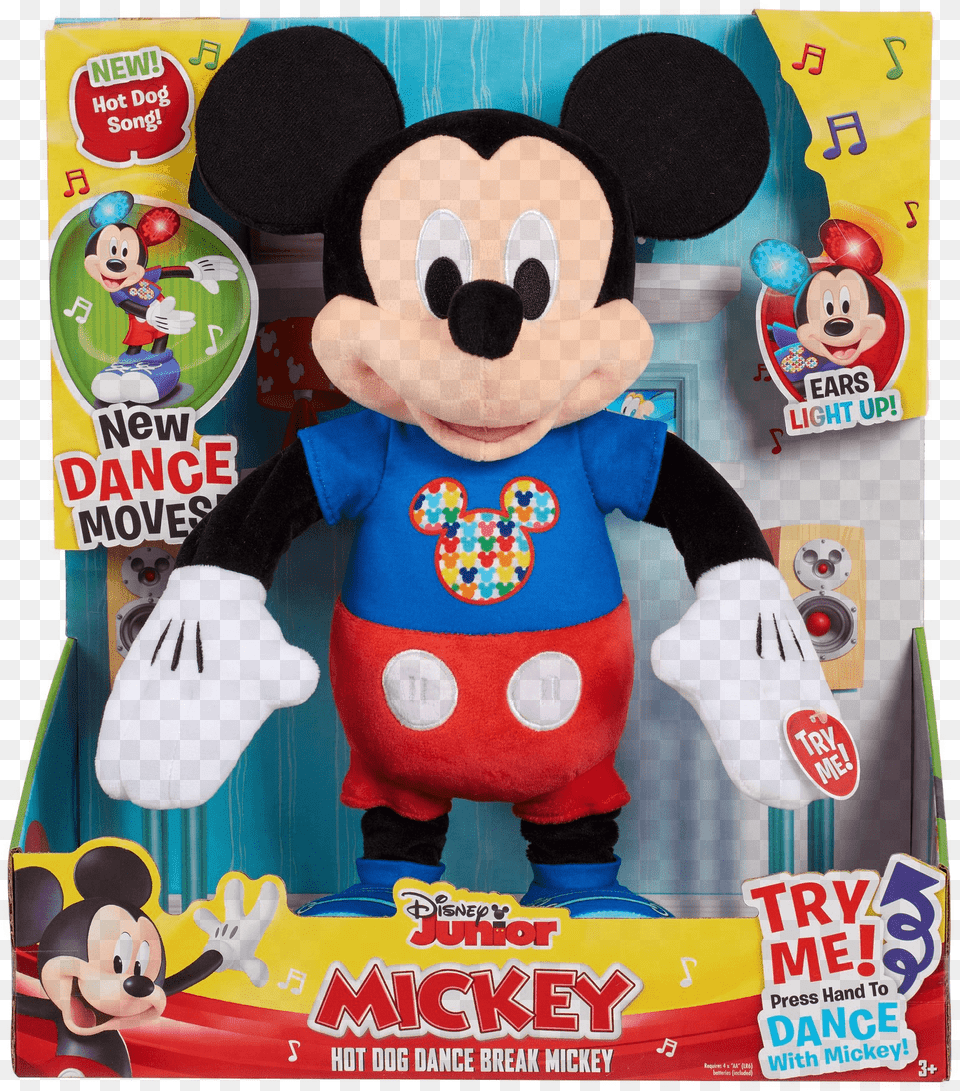 Mickey Mouse Hot Dog Dance Break Mickey Plush, Toy, Baby, Person Free Png Download
