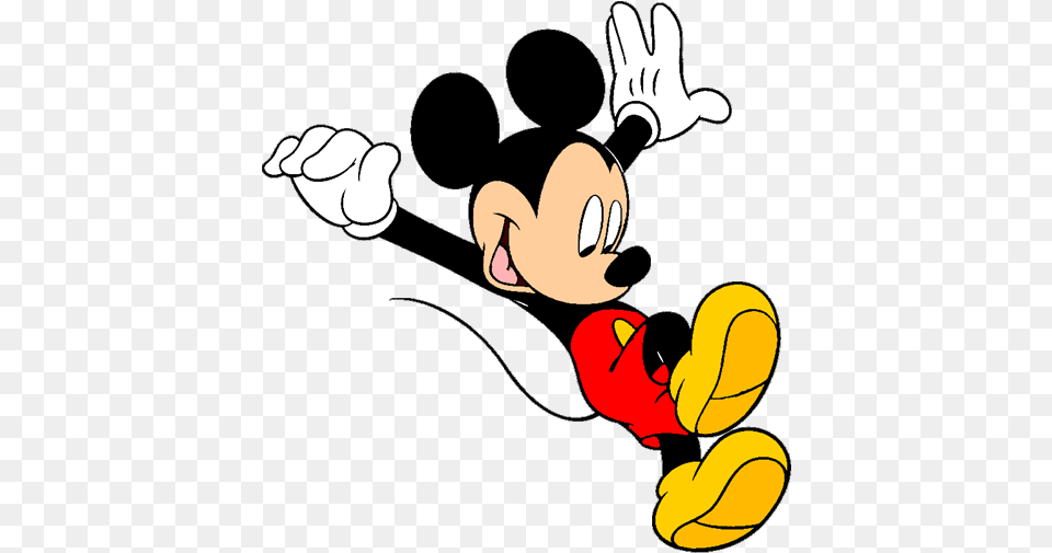 Mickey Mouse Jumping Clipart Mickey Mouse Looking Down, Cartoon, Clothing, Glove, Animal Png