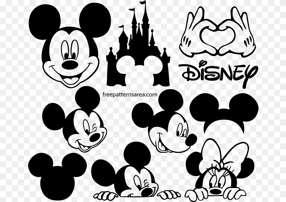 Mickey Mouse Logo, Gray Free Transparent Png