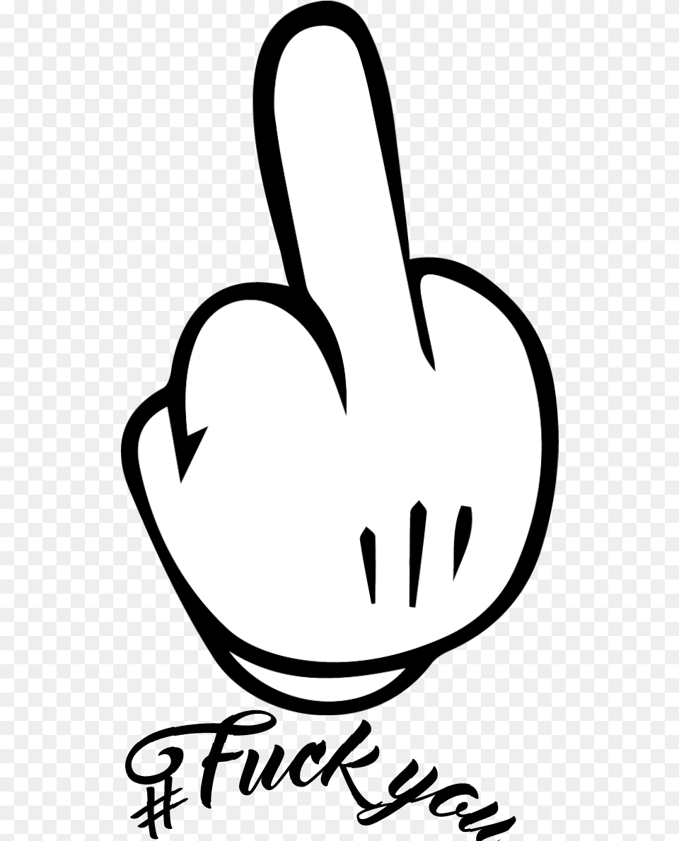 Mickey Mouse Middle Finger, Stencil, Cutlery, Clothing, Glove Free Png Download