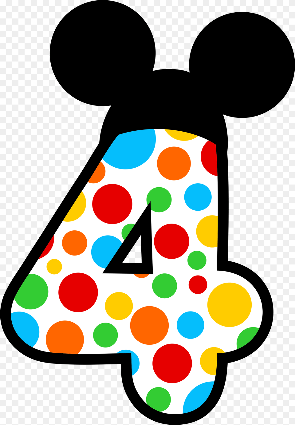 Mickey Mouse Number 3 Clipart Number 4 Minnie Mouse, Symbol, Text, Pattern Free Png