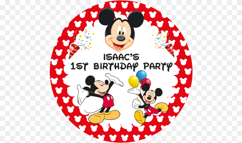 Mickey Mouse Party Box Stickers Mickey Mouse Sticker For 1st Birthday, Person, People, Balloon, Food Free Transparent Png