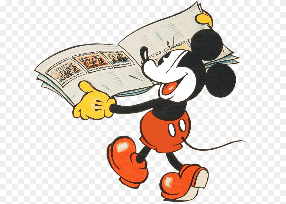 Mickey Mouse Reading Clipart Classic Mickey Mouse Reading, Cartoon, Baby, Person Free Transparent Png