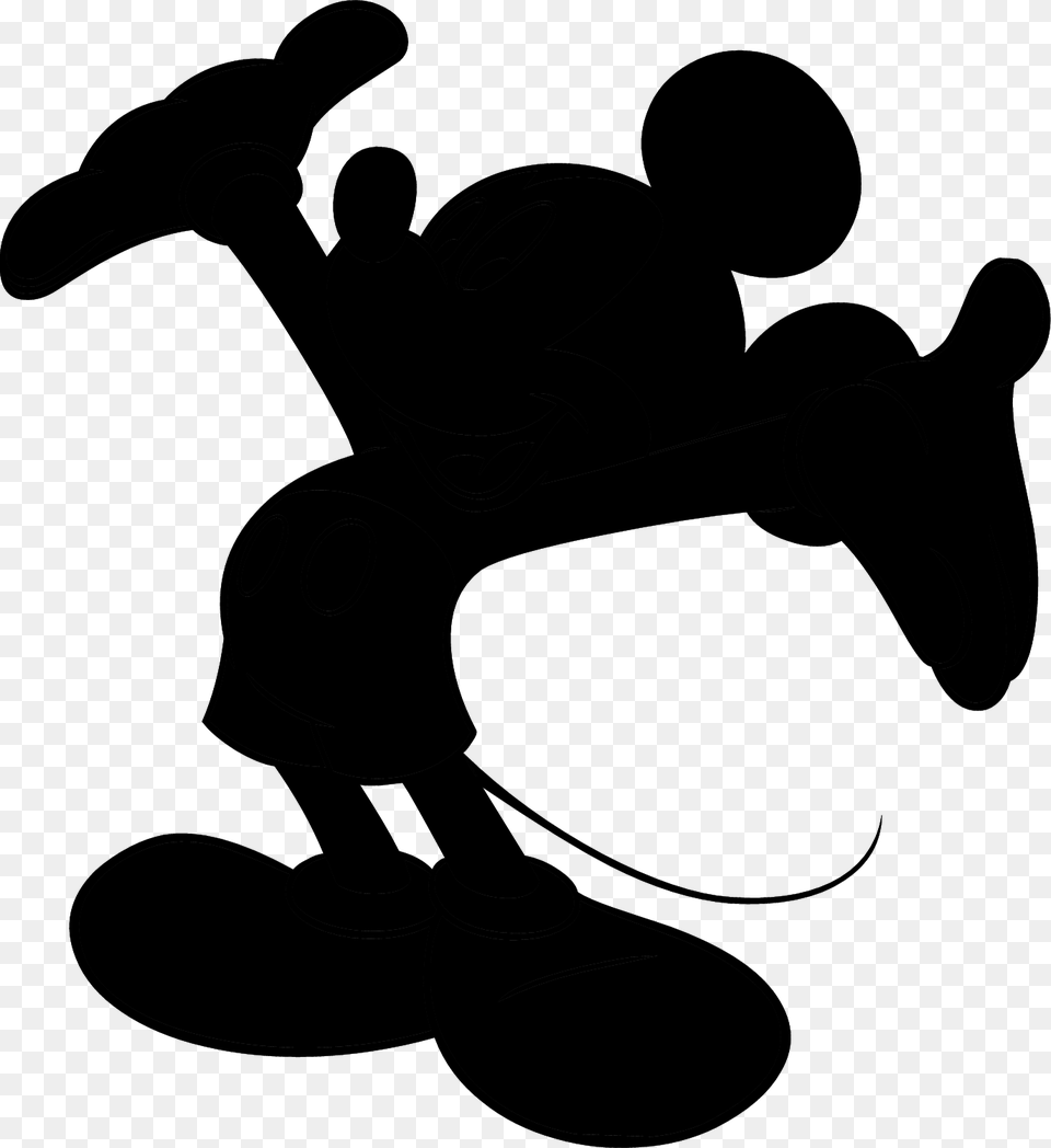 Mickey Mouse Silhouette, Gray Free Png