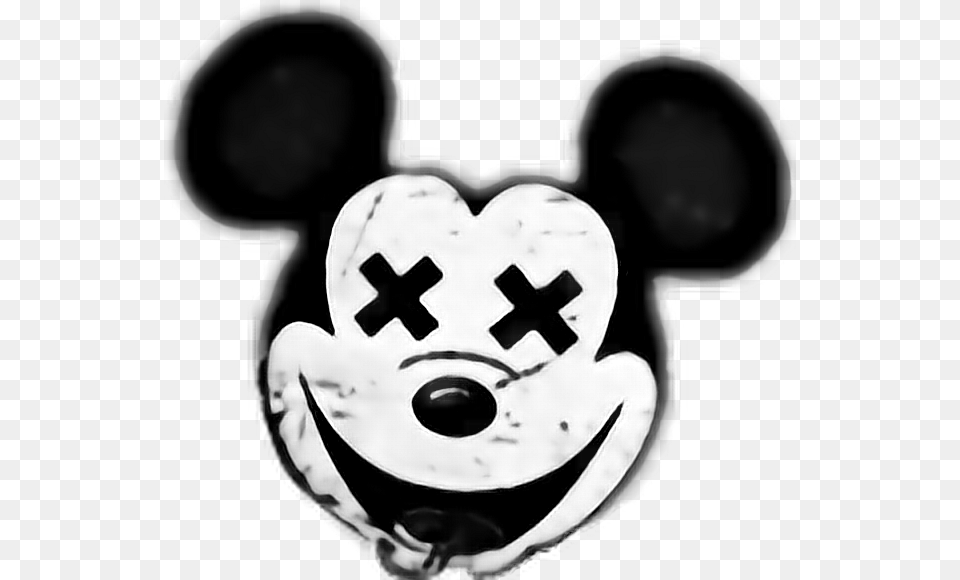 Mickey Mouse Tier Maus Creepy Blackandwhite Mickey Mouse, Stencil, Baby, Person, Face Png Image