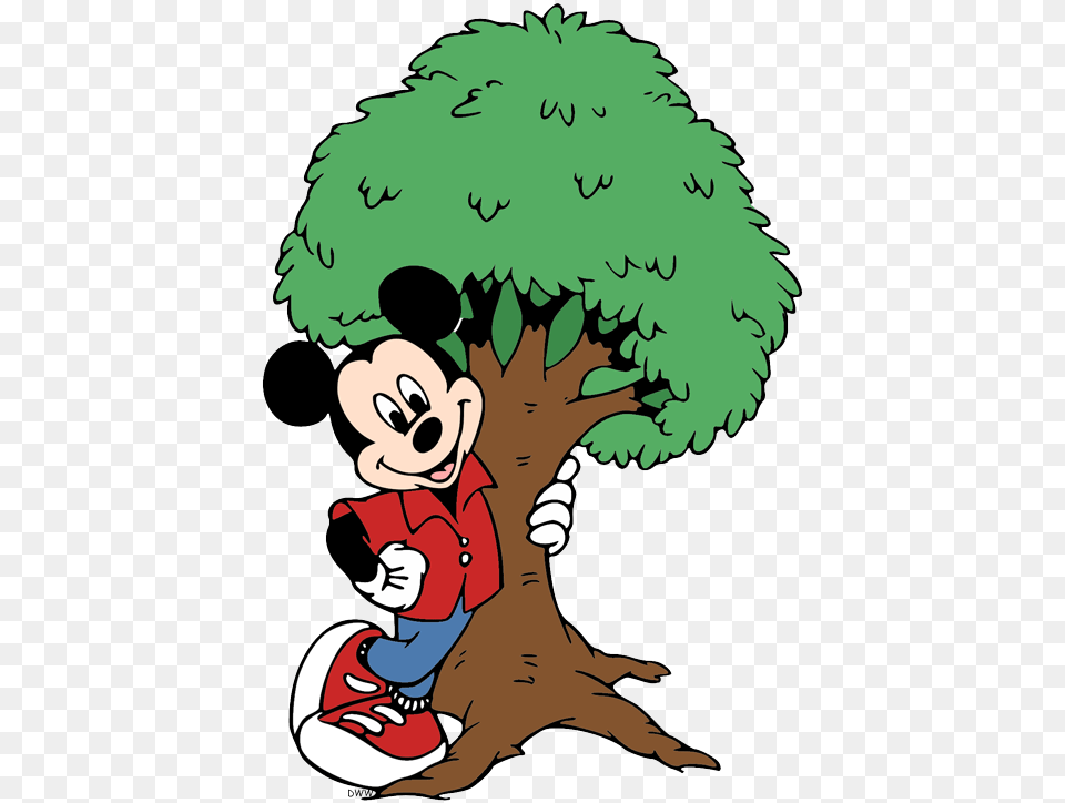 Mickey Mouse Tree In Cartoon, Plant, Baby, Person Free Png Download