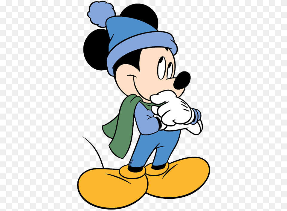 Mickey Mouse Winter Clipart, Cartoon, Nature, Outdoors, Snow Png