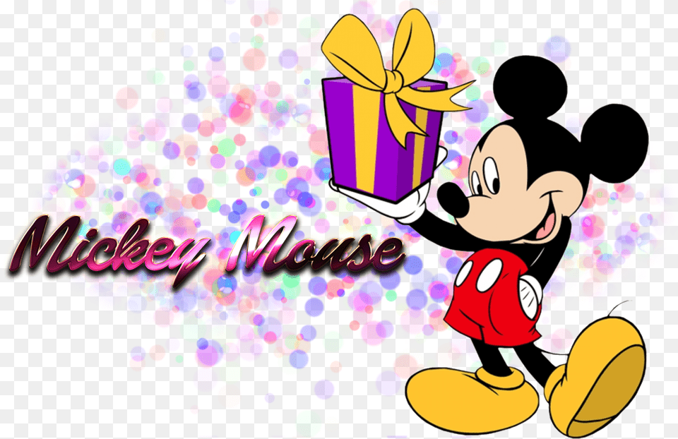 Mickey Mouse With Gift, Art, Graphics, Baby, Person Free Transparent Png