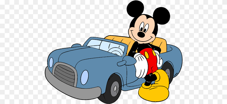 Mickey Mouse Works Kaleidoscope Eruowood Dream Mickey Mouse In A Car, Cartoon, Transportation, Vehicle, Bulldozer Png Image