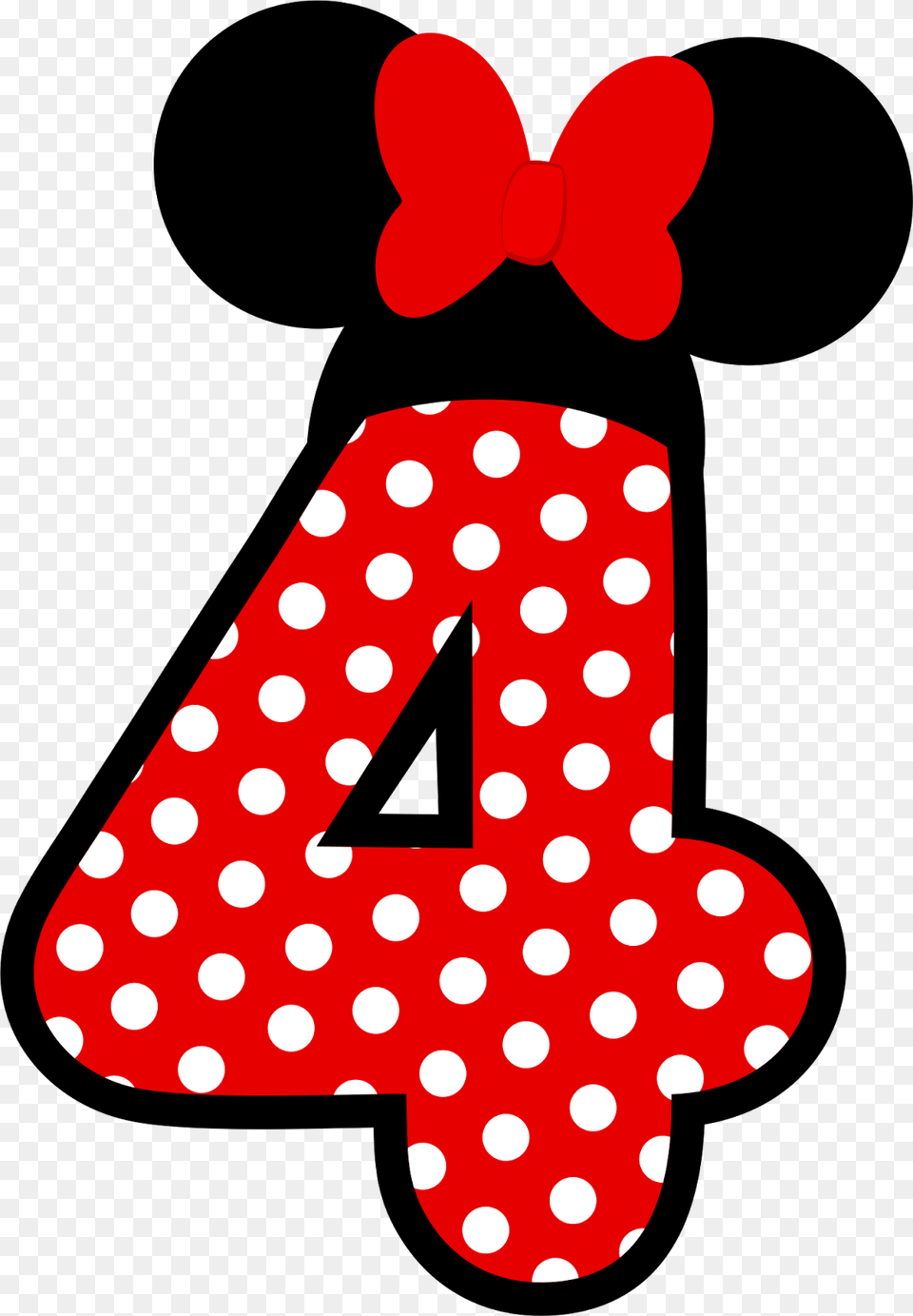 Mickey Party Mickey Minnie Mouse Mickey Mouse Birthday Numero 4 Da Minnie Vermelha, Pattern, Text, Number, Symbol Free Png Download