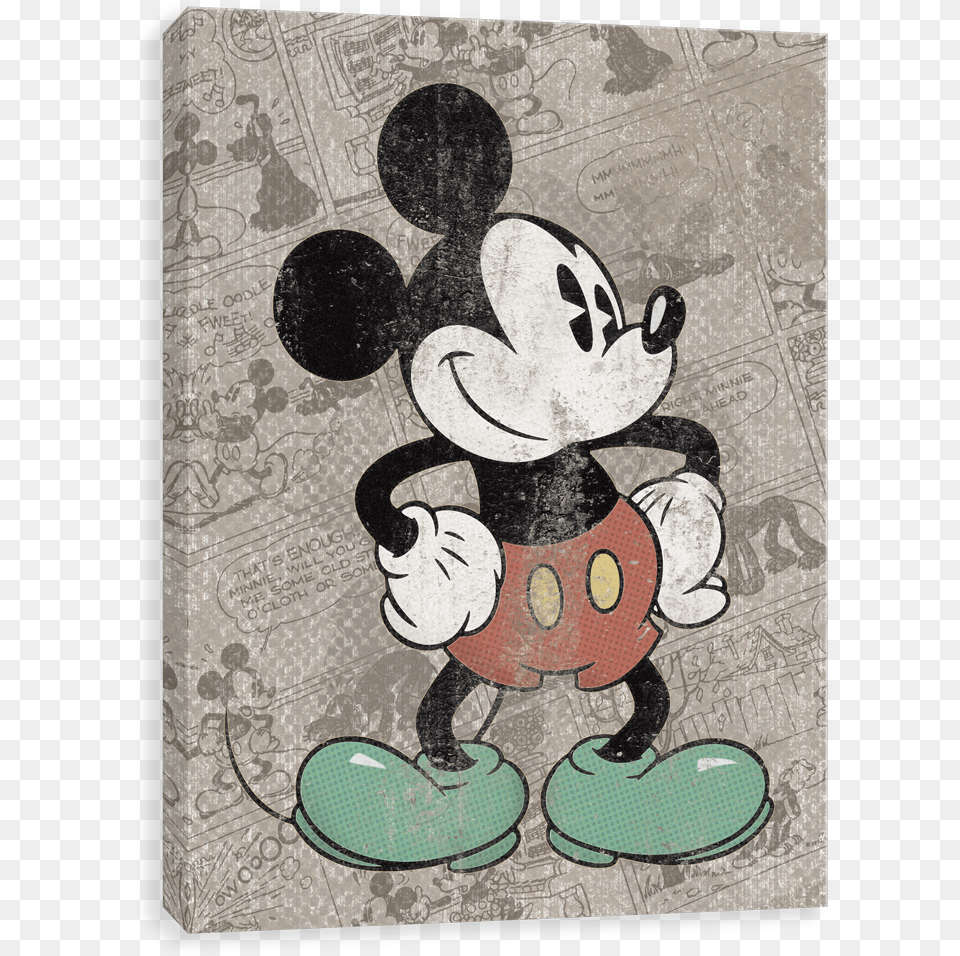 Mickey Stonewashed Vintage Mickey Canvases By Entertainart Mickey Mouse Stone, Applique, Home Decor, Pattern, Rug Png Image
