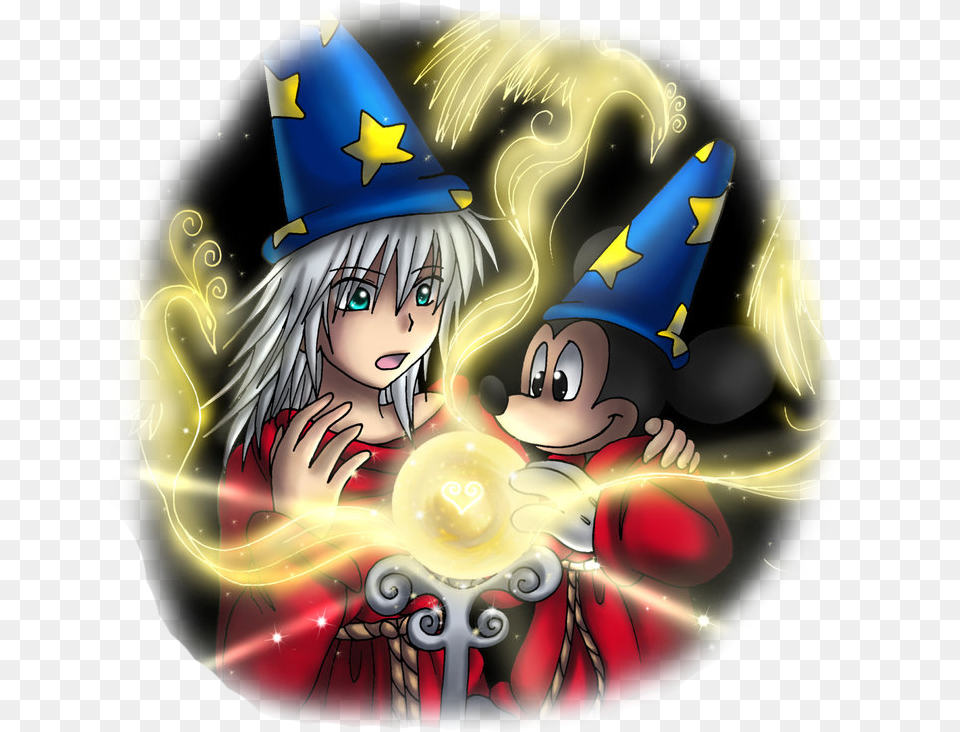 Mickey Teaching Riku Magic Kingdom Hearts Riku And Mickey Mouse, Book, Clothing, Comics, Hat Free Png Download