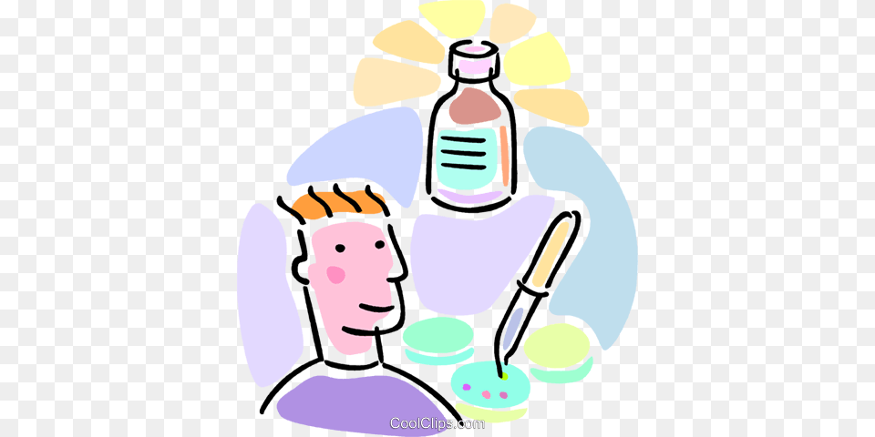 Microbiologist With Petri Dishes Royalty Vector Clip Art, Face, Head, Person, Baby Free Transparent Png