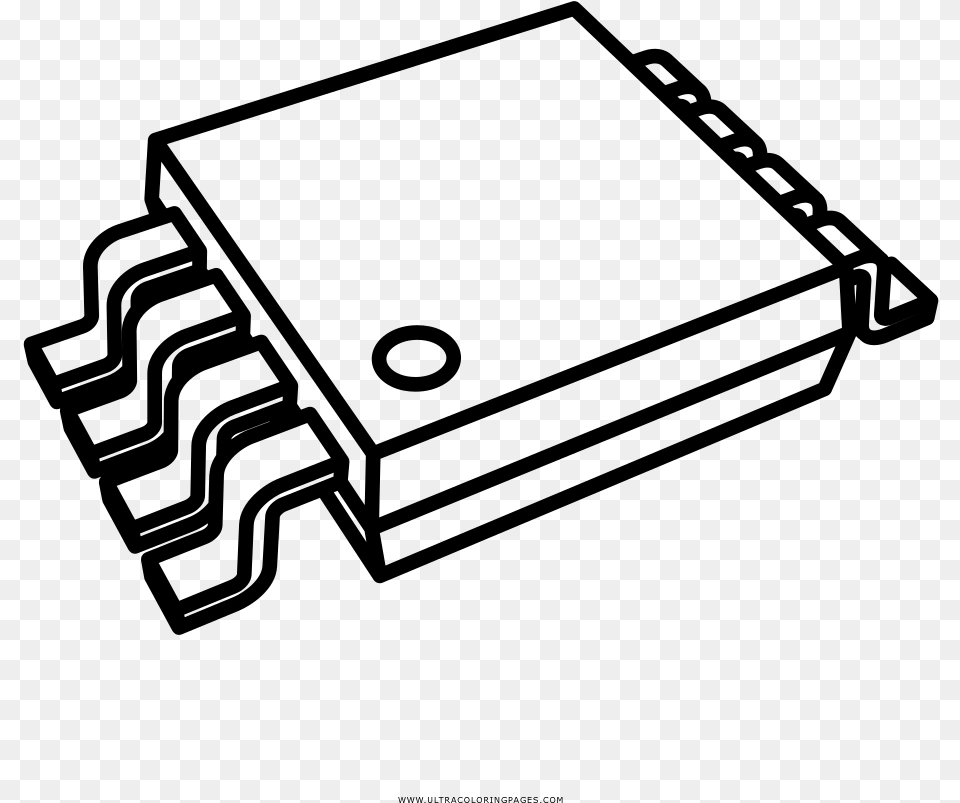Microchip Coloring, Gray Png