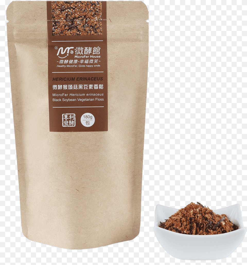 Microfer Hericium Erinaceus Black Soybean Vegetarian Paper Bag, Cocoa, Dessert, Food, Powder Png