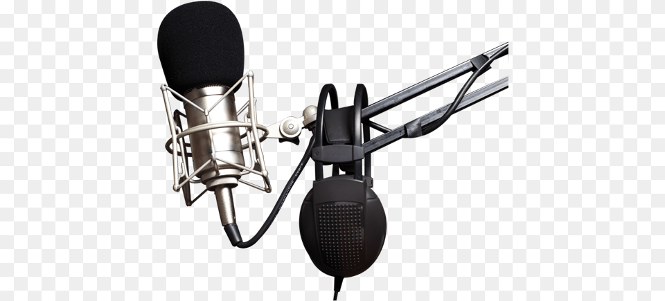 Microfono Radio Graphic Black And Radio Station Microphone, Electrical Device Free Png