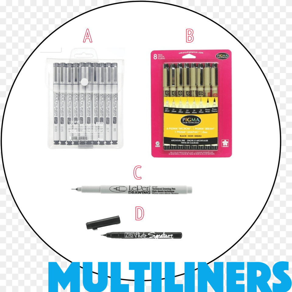 Microliners Site 10a Copic Multiliner Sp Pen Brush Tip Black Set, Marker Free Png