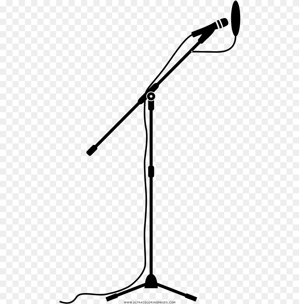 Microphone Clipart Coloring, Gray Free Transparent Png