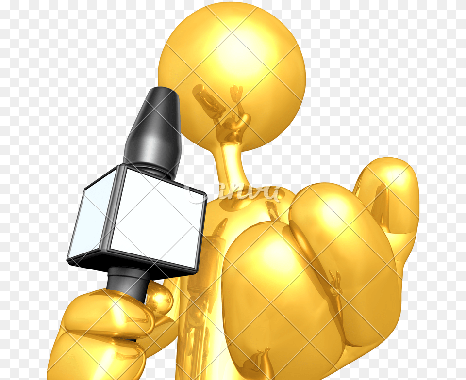 Microphone Clipart Reporter Microphone Microphone, Gold, Lighting, Trophy Png Image