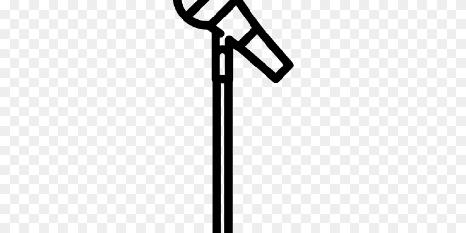 Microphone Clipart Standing, Gray Png