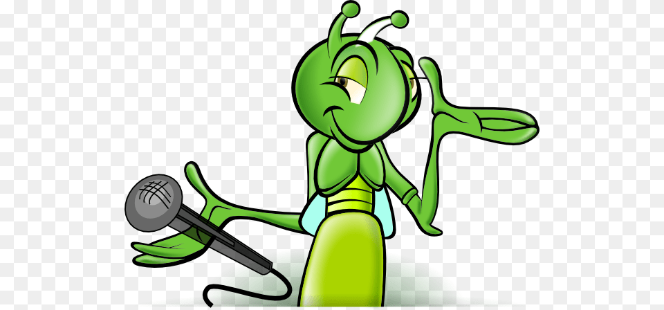 Microphone Cricket Clip Art, Green, E-scooter, Transportation, Vehicle Free Png