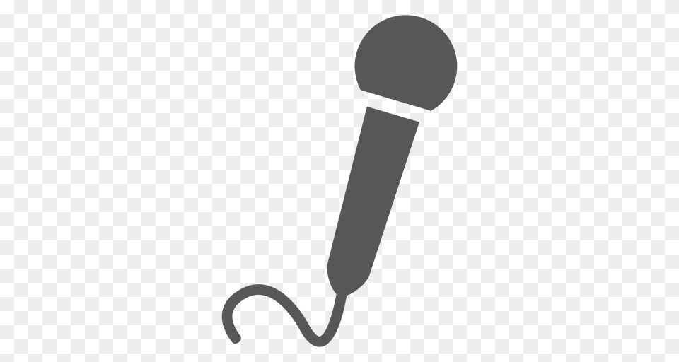 Microphone Flat Icon With Cable, Electrical Device, Electronics, Hardware Png Image