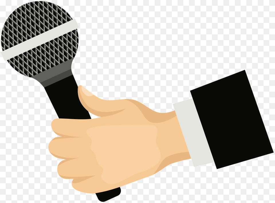Microphone In Hand Clipart, Body Part, Electrical Device, Person, Smoke Pipe Free Transparent Png