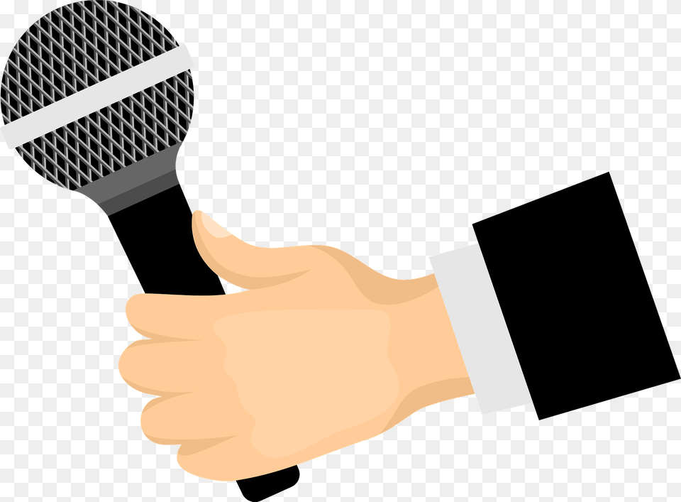 Microphone In Hand Clipart, Body Part, Electrical Device, Person, Smoke Pipe Png Image