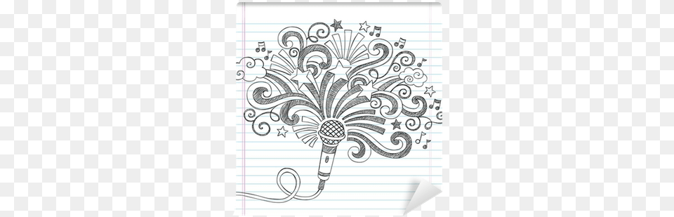 Microphone Music Singer Sketchy Doodles Vector Illustration Drawing For Music Notebook, Art, Doodle, Floral Design, Graphics Free Transparent Png