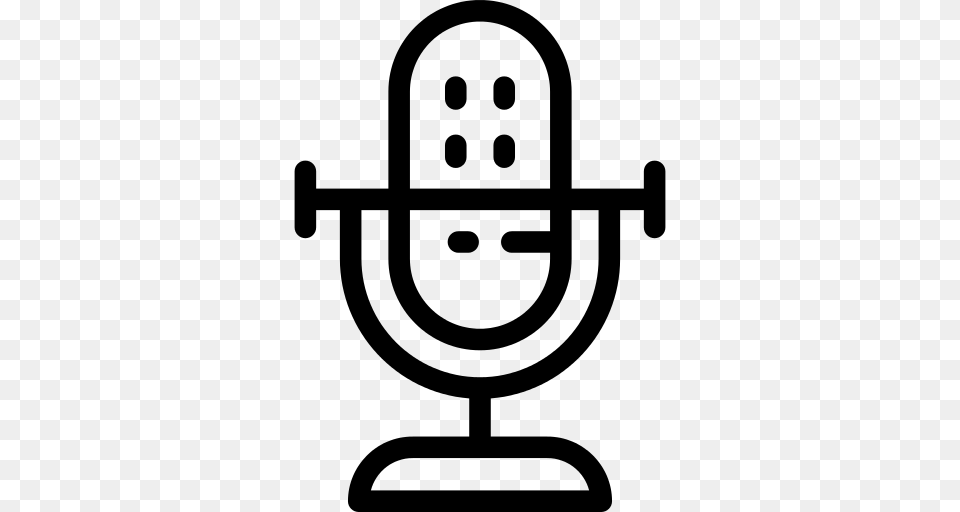 Microphone Radio Icon, Gray Free Png