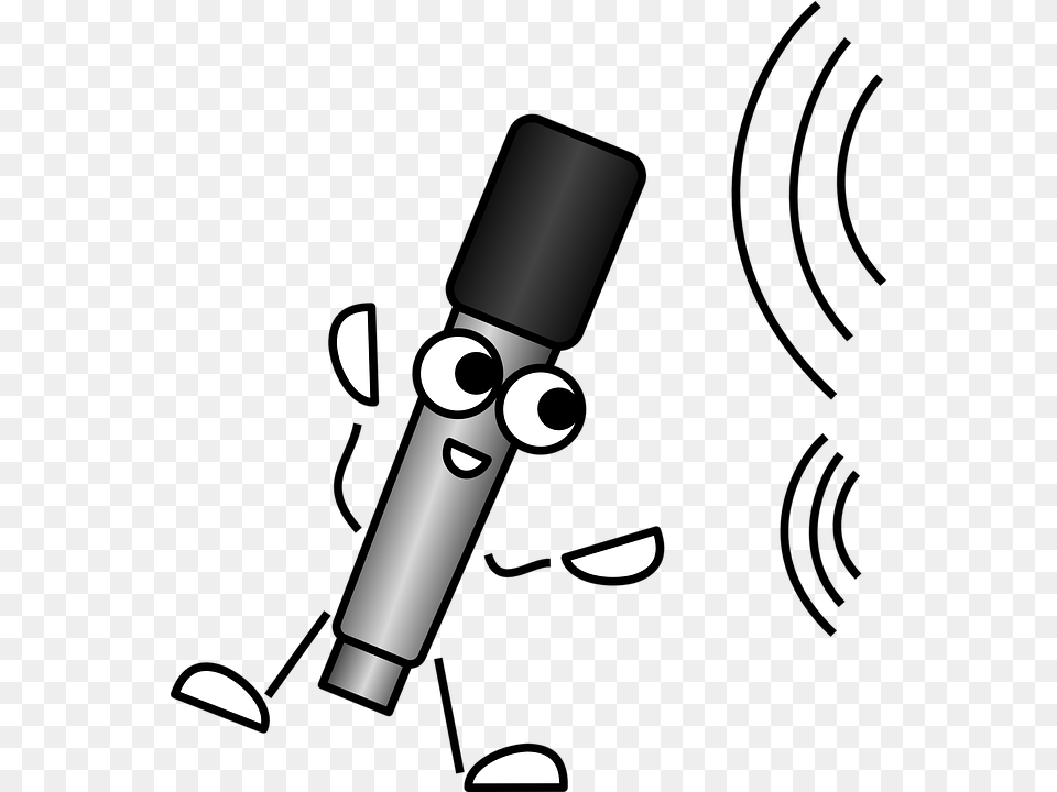 Microphone Sound Waves Listening Comic Funny Mike Clipart, Electrical Device, Astronomy, Moon, Nature Free Png Download