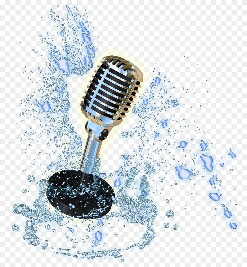 Microphone Water Splashes Audio Wet Microphone, Electrical Device Free Transparent Png