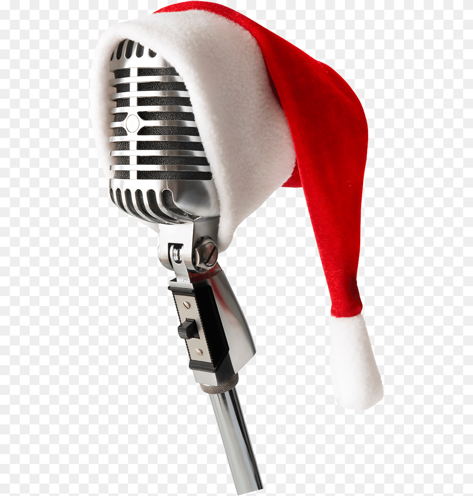 Microphone With Christmas Hat, Electrical Device, Adult, Female, Person Free Png