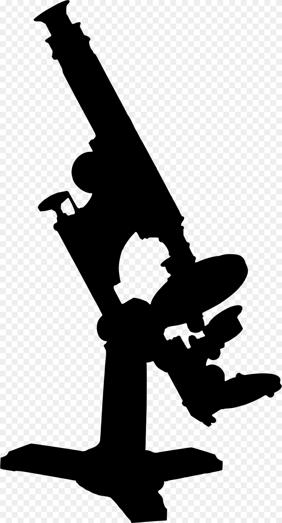Microscope Silhouette Clip Arts Mikroskop Siluet, Gray Png