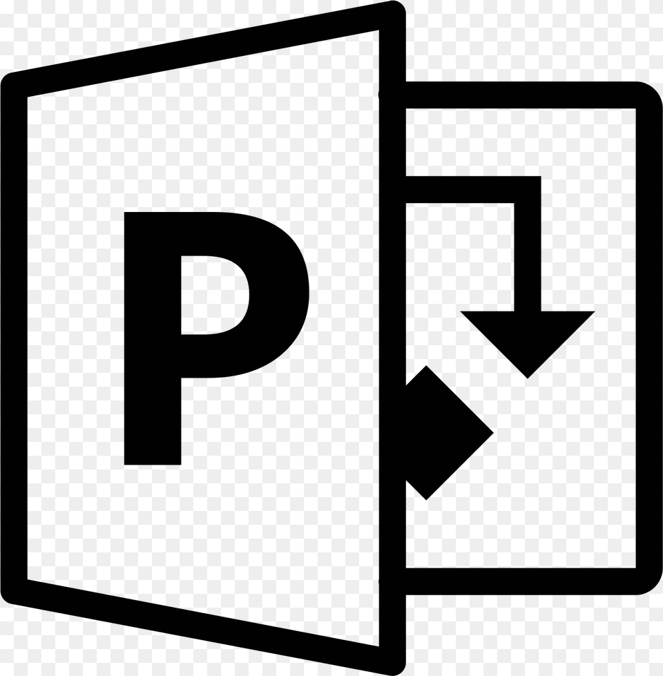 Microsoft Office Project Icon Microsoft Excel Black And White, Gray Free Png Download