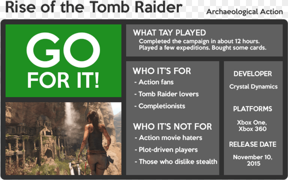 Microsoft Rise Of The Tomb Raider For Xbox One, Adult, Advertisement, Female, Person Png