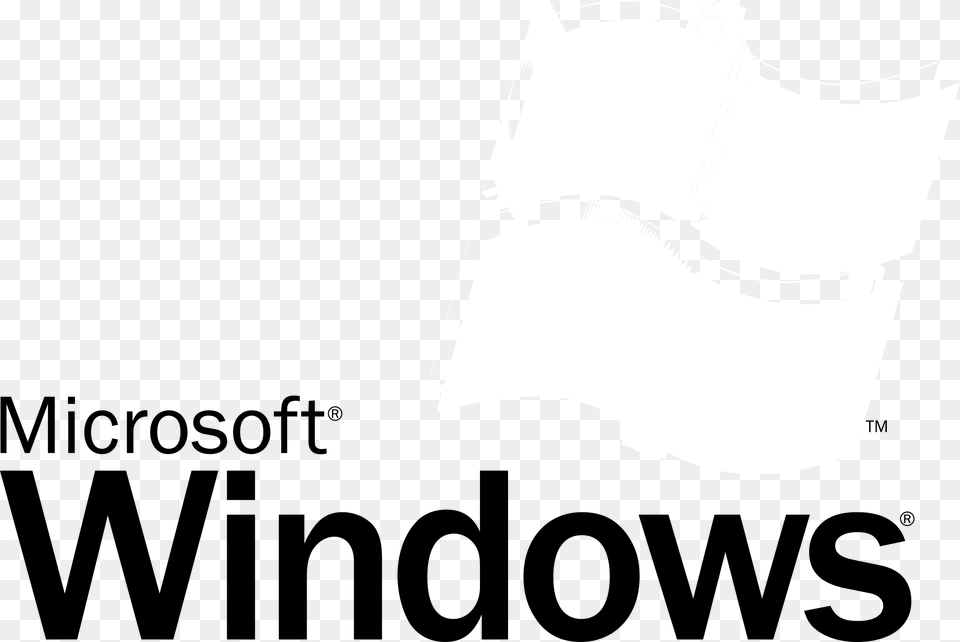 Microsoft Windows Logo Black And White Windows Xp, Stencil, Text, Bow, Weapon Free Png Download