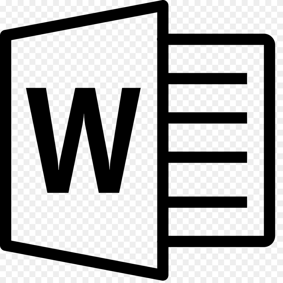 Microsoft Word Icon, Gray Png