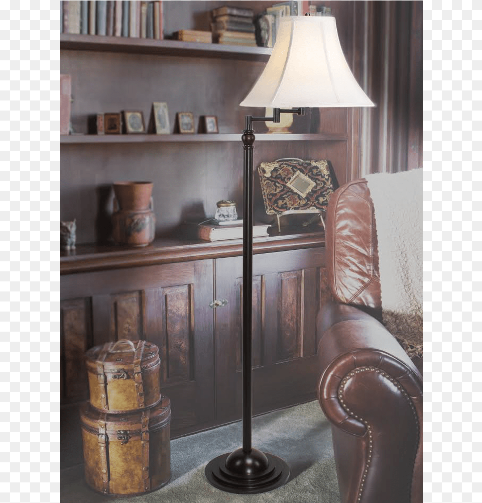 Microsun Art Deco Swing Arm Floor Lamp With Bell Shade Lampshade, Floor Lamp, Furniture Free Png Download