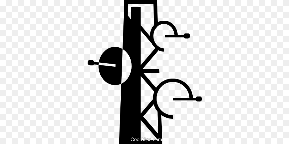 Microwave Tower Royalty Vector Clip Art Illustration, Utility Pole, Cross, Symbol, Cable Png Image