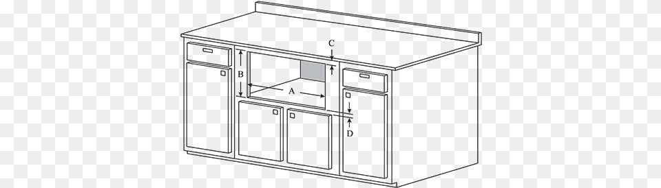 Microwave Trim Kit Below Countertop Drawing Kitchen Countertop Drawing, Cabinet, Table, Furniture, Sideboard Png Image