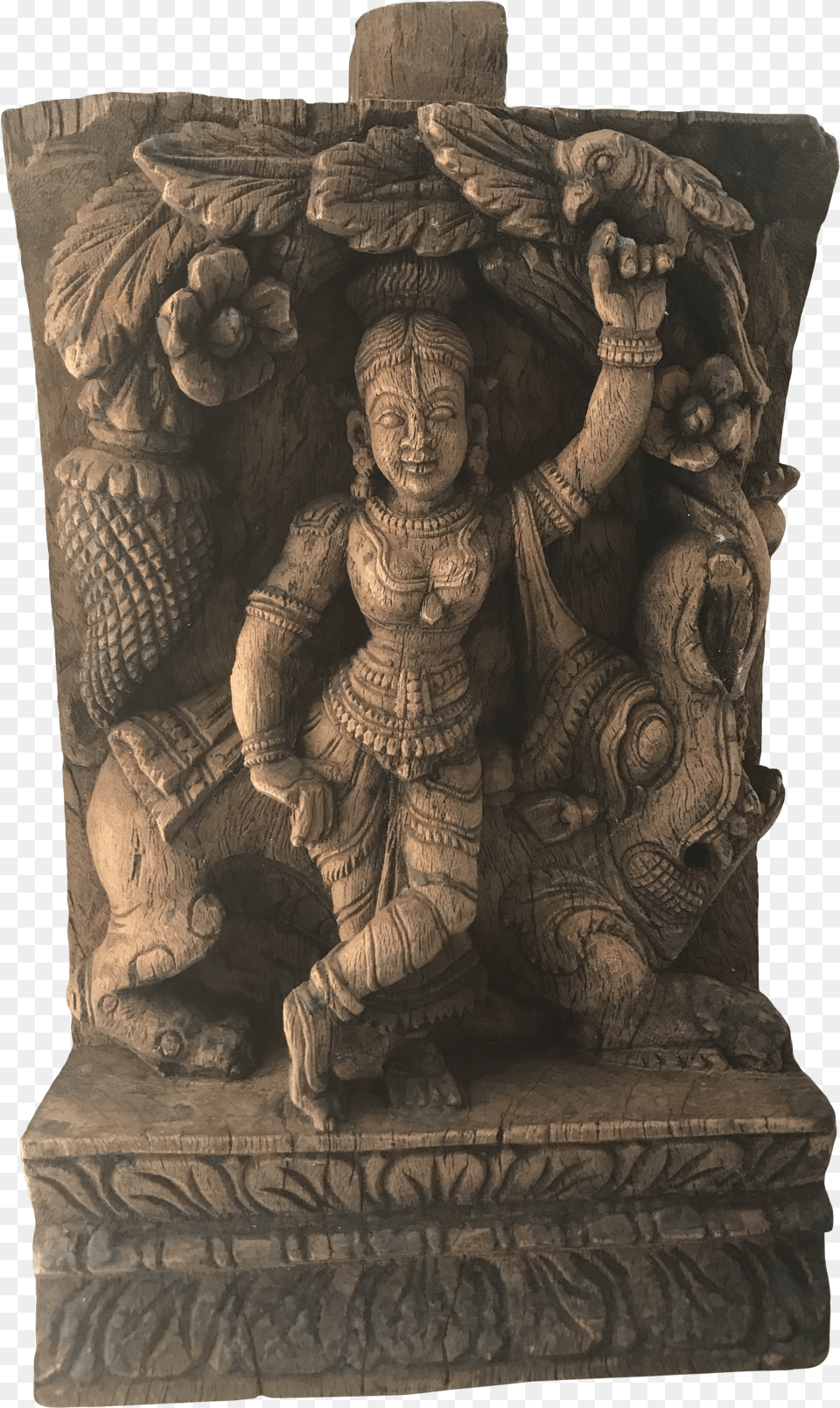 Mid 19th Century Carved Wooden Icon Of Vishnu Goddess Artifact Free Transparent Png