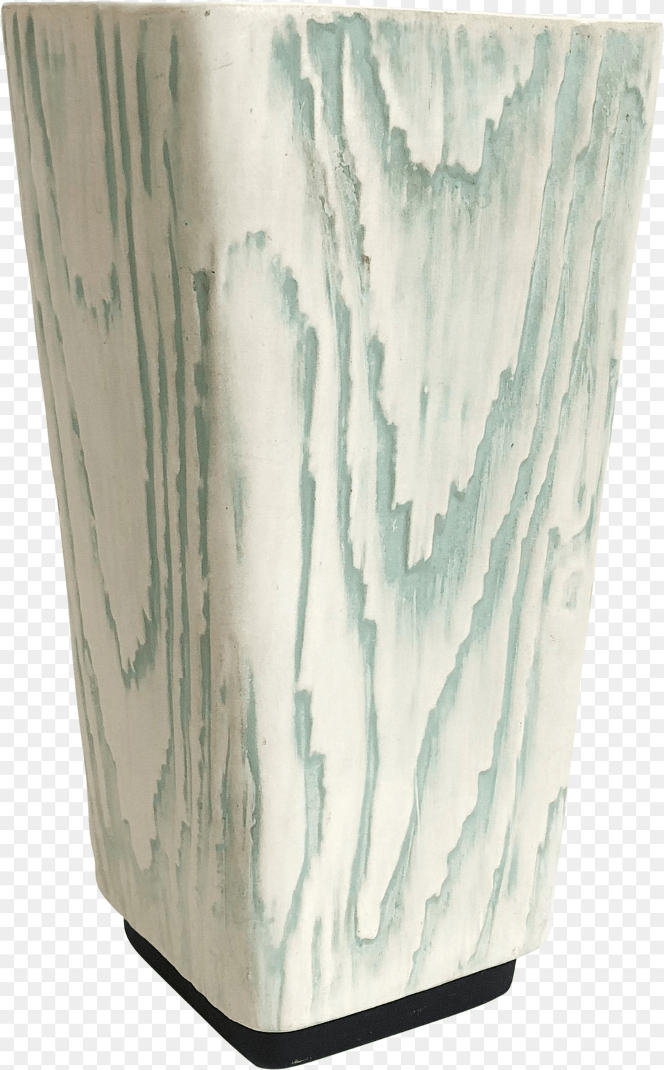Mid Century Blue Wood Grain Vase Ceramic, Jar, Pottery, Art, Porcelain Png